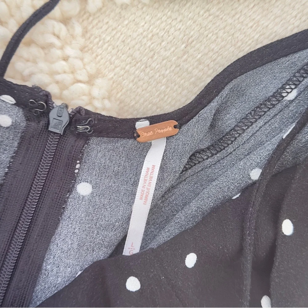 Free People  Polka Dot Wide Leg Jumpsuit Sz L - Picture 8 of 8